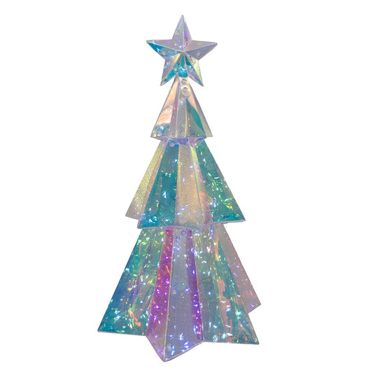 15" Battery-Operated 100-Light Cool White LED Iridescent Tabletop Tree | Kurt Adler