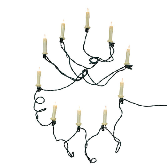Kurt S. Adler 10-Light Clip-On White Candle with Clear Bulbs Christmas Light Set, Indoor Only