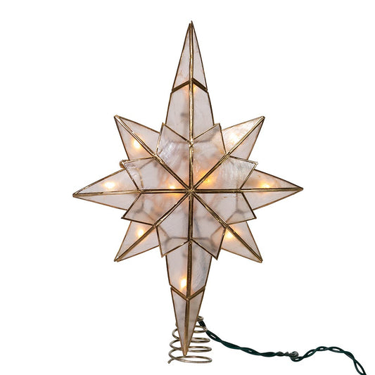 Kurt Adler UL0214/C 10-Light Capiz Star of Bethlehem Clear Treetop