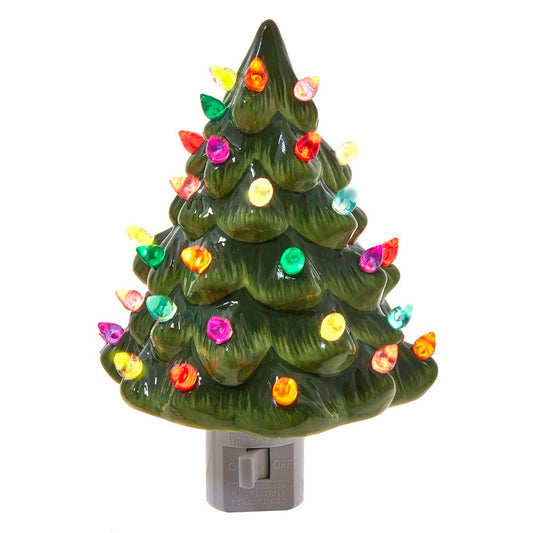 Kurt S. Adler 6-Inch Ceramic Green Tree Night Light