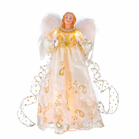Kurt Adler UL 10 Light 14-Inch Gold Angel Treetop