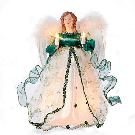 Kurt Adler UL 10-Light Angel Treetop Figurine, 12-Inch, Irish
