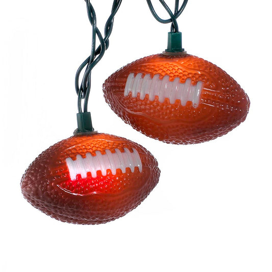 Kurt S. Adler Kurt Adler UL1368 Football Set, 10 Lights, Brown