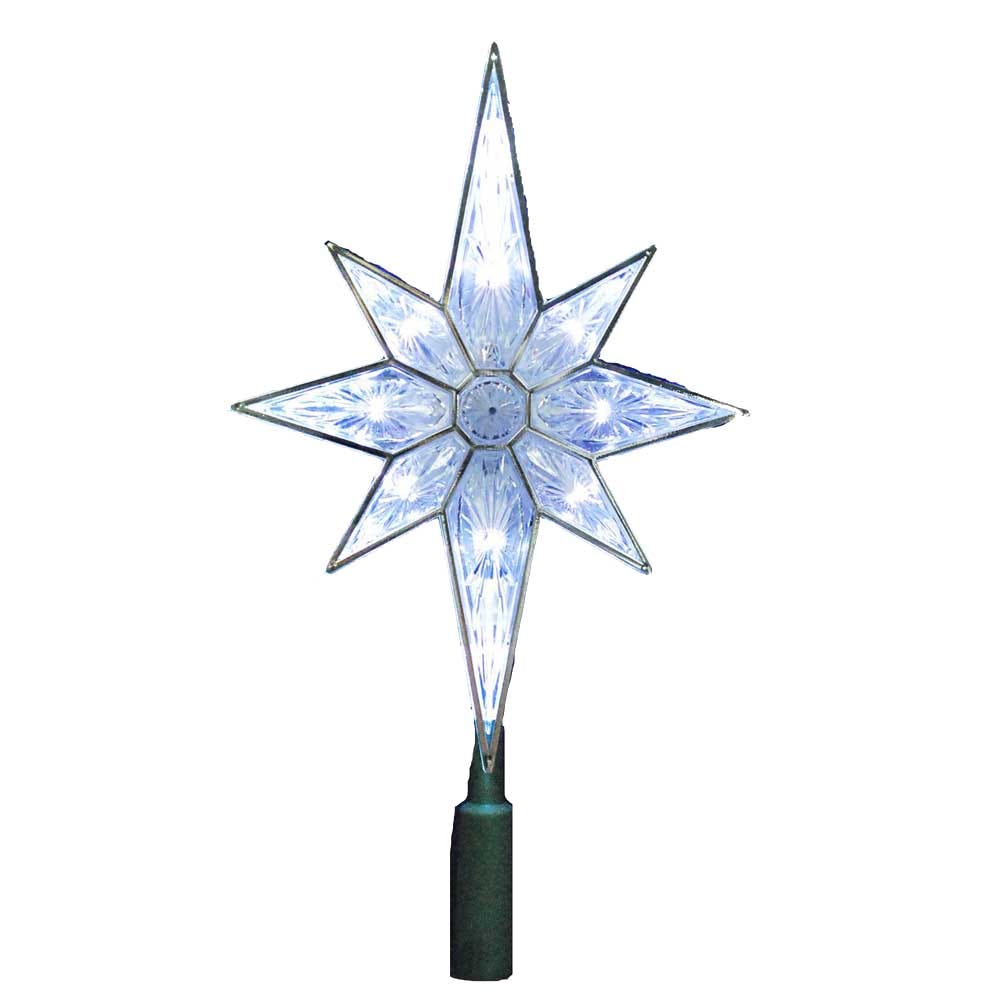 Kurt Adler 10-Light 10-1/2-Inch Clear LED 8-Point Star Treetop