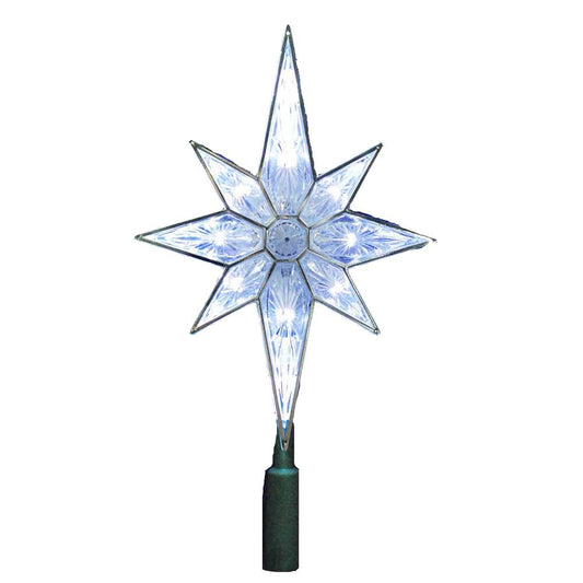 Kurt Adler 10-Light 10-1/2-Inch Clear LED 8-Point Star Treetop