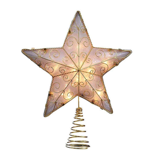 Kurt Adler 10 Light 8.5-Inch Gold Reflector Star Treetop
