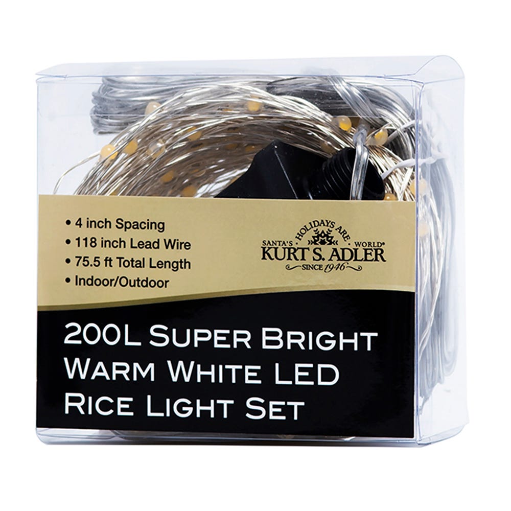 Kurt S. Adler Kurt Adler 200-Light Warm White LED Rice Light Set