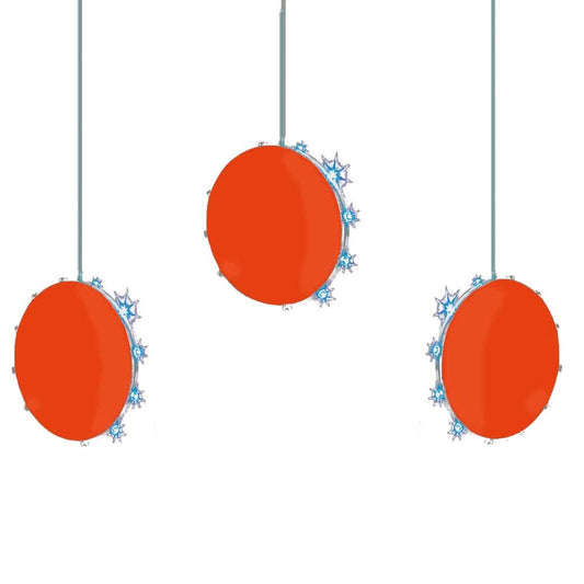 Kurt Adler UL 3-Light Disc LED Snowfall Light Set, Red