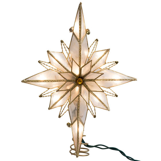 Kurt Adler UL3016 10-Light 10-Inch Capiz Classical Multi-Pointed Bethlehem Star Treetop