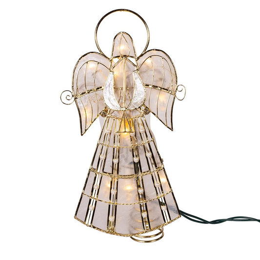10-Light LED Capiz Wire Angel Tree Topper | Kurt Adler