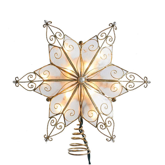 Kurt Adler UL3131 10-Light 6 Pt. Capiz Star Treetop