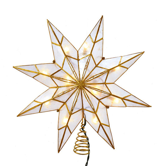 Kurt S. Adler UL3149 Treetop, White, Gold, 16.14l x 15.75w x 15.75h