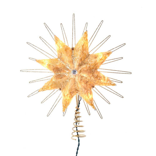Kurt S. Adler 12-Inch 10-Light 8-Point Capiz Gold Star Treetop