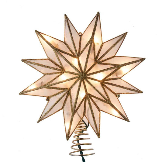 Kurt S. Adler 9.06-Inch UL 10-Light 12-Point Gold Capiz Star Treetop