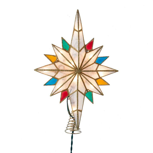 Kurt S. Adler 10-Light Bethlehem Capiz Star Multi-Tip Treetop Tree Topper
