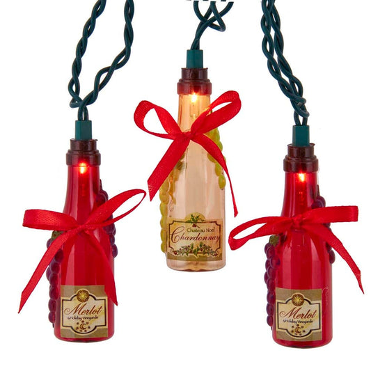 Kurt Adler UL 10-Light Wine Bottle with Decal Light Set