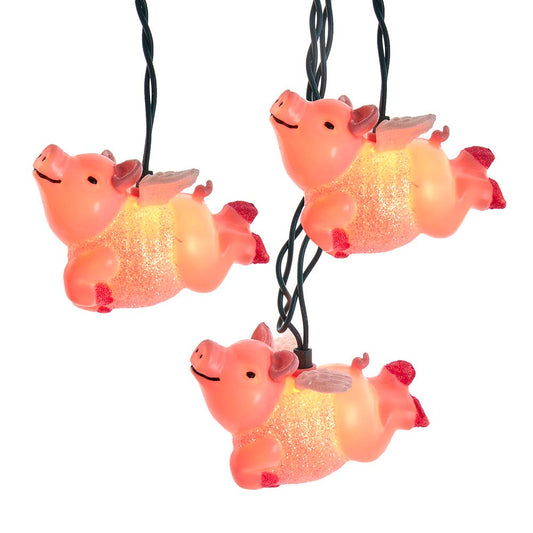 UL 10-Light Flying Pig Light Set | Kurt Adler