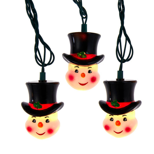 Kurt S. Adler UL 10 Snowman Head Light Set, 144-Inches, Multi-Colored