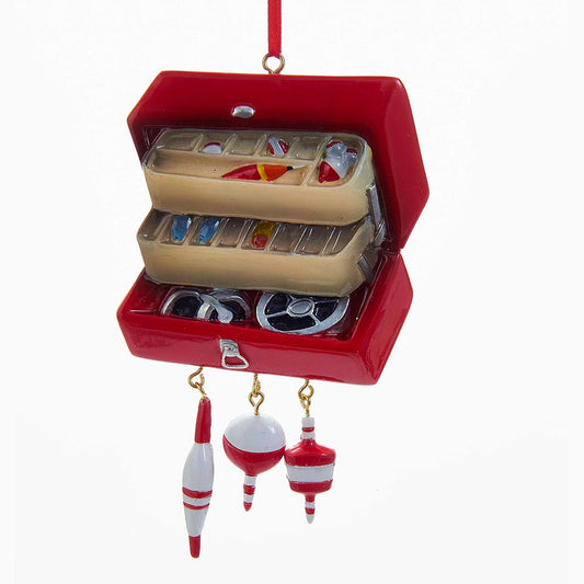 Kurt S. Adler Tackle Box with Bobbers and Lures Fishing Christmas Tree Ornament Decoration