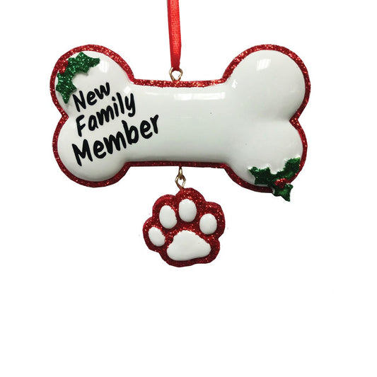 Kurt Adler New Family Member Dog Bone Ornament