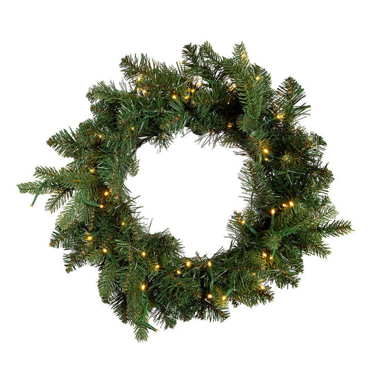18" Battery-Operated Pre-Lit Warm White LED Noble Fir Wreath | Kurt Adler